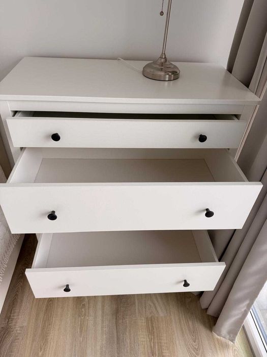 HEMNES Cómoda c/6 gavetas, velatura branca, 108x131 cm - Na garantia