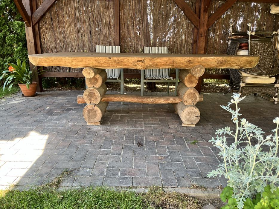Stół ogrodowy  z bali