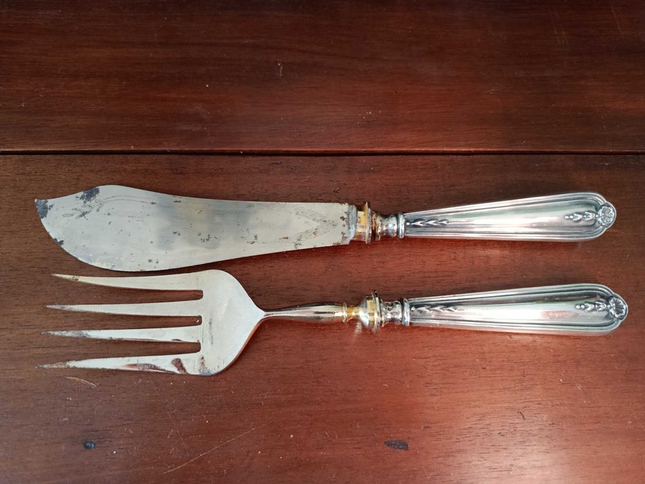 Talheres Trinchantes Peixe Prata Portuguesa Contrastada Javali 28 cm