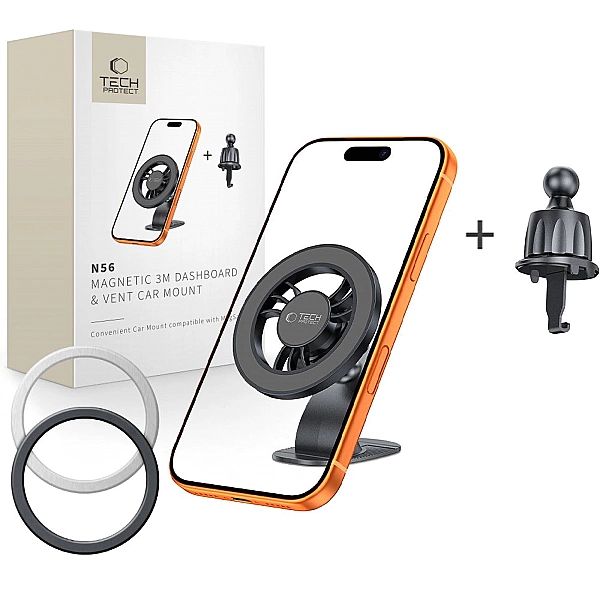 Tech-Protect N56 Magnetic Magsafe 3M Dashboard & Vent Car Mount Black