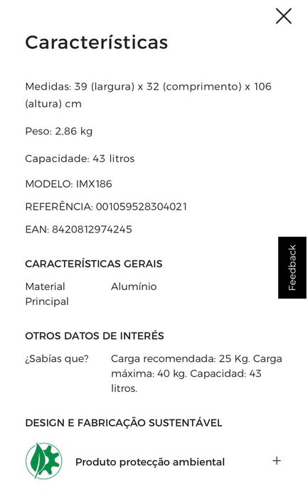 Carrinho/Trolley compras Termo zen Rolser 4L