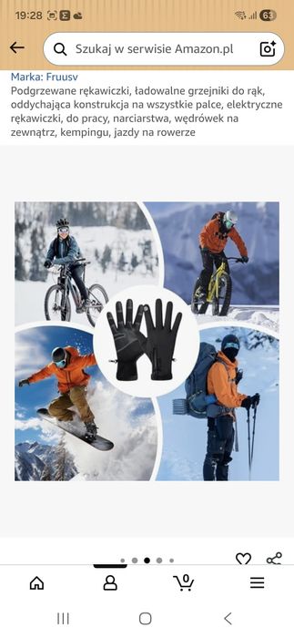 Rękawiczki podgrzewane zimowe rowerowe