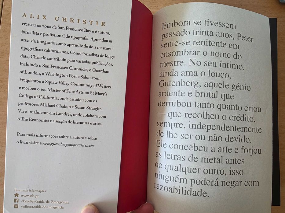 Livro "O Aprendiz de Gutenberg" de Alix Christie
