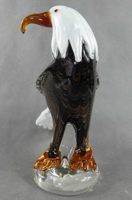 Duża Figura ORZEŁ bielik ptak szkło MURANO figurka 25,5 cm 3 kg