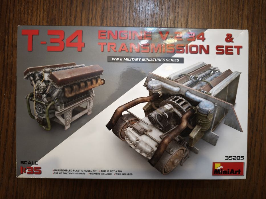 Model do sklejania MiniArt 35205 T-34 Engine V-2-34 & Trasmission Set