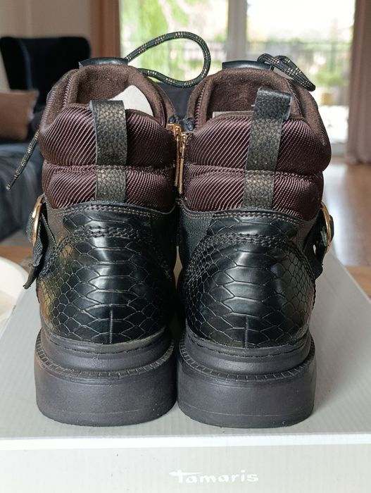 Buty zimowe Tamaris, czekoladowe