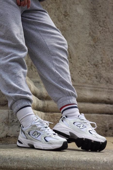 New Balance 530 White Silver Navy