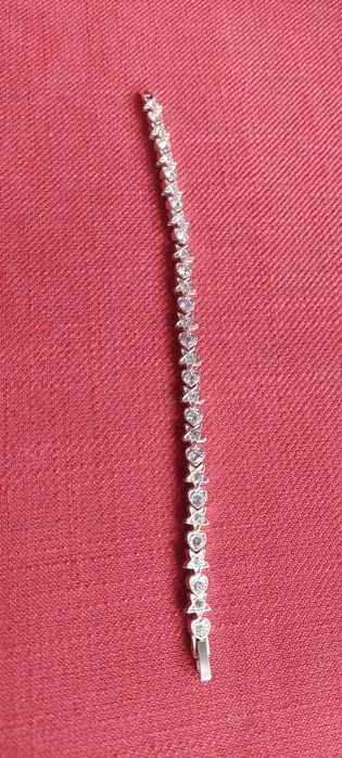 Stalowa bransoletka w gwiazdki i serduszka z kamieniami