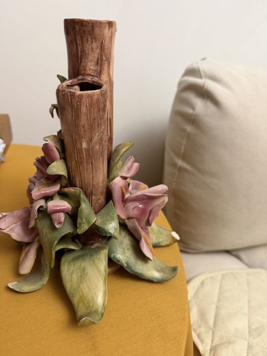 Castiçal duplo em louça