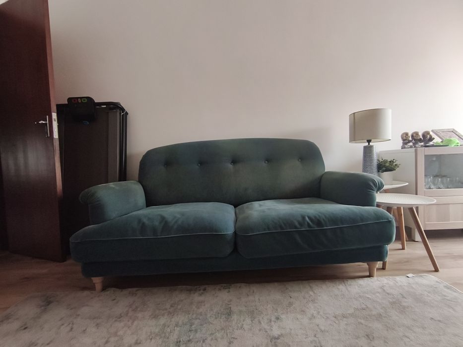 Sofá de 2 Lugares Estilo Vintage / Retro – Azul Petróleo