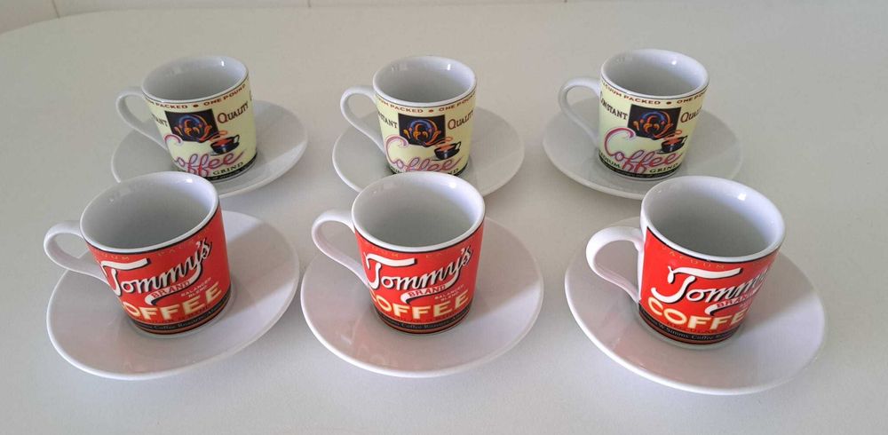 Conjunto de 6 chávenas de café