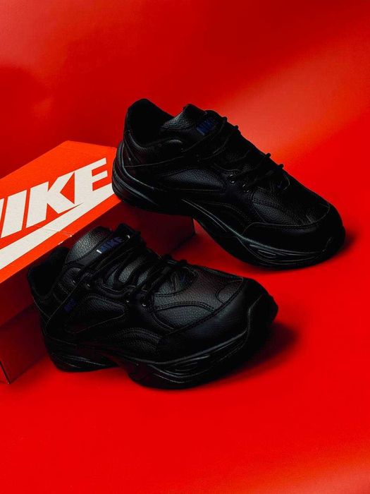 мужские кожаные кроссовки nike Monarch черные мужские красовки монархи