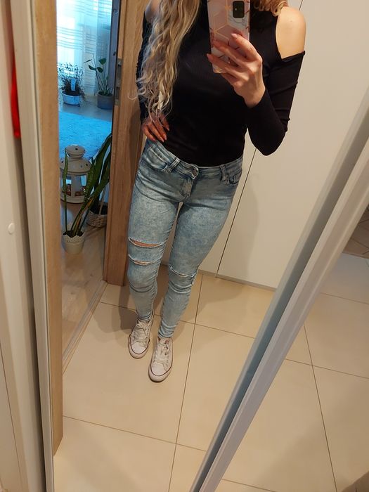 Jeansy marmurkowe rozmiar S