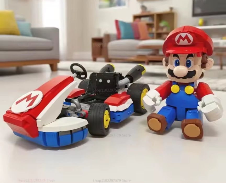 Конструктор  1 в 1  Super Mario 1972 блоков Lego Standard Kart