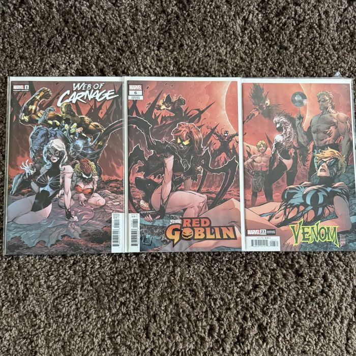 Комікс-панорама з 3 сінглів Web of Carnage, Venom та Red Goblin