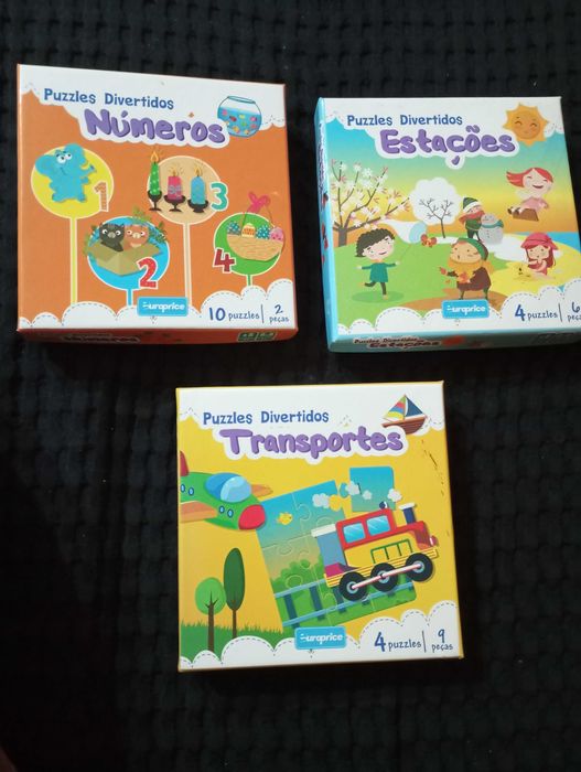 Jogos de encaixe/puzzles em madeira