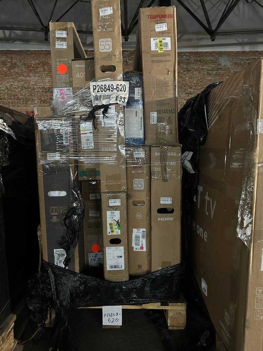 ОПТ / Телевізори з Європи / Samsung, Philips, TCL, Telefunken / Палета P26849-620 / B-Ware (робочий, можливі косметичні дефекти)