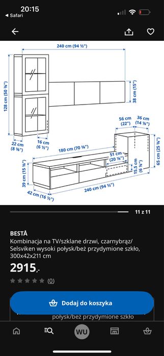 Szafki besta ikea rtv zestaw