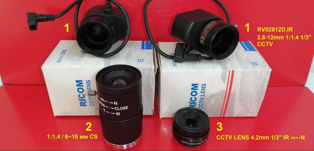 Объектив 1,6 Мpx RV02812D.IR 2,8-12mm + 1:1,4/6-15mm CS JAPAN
