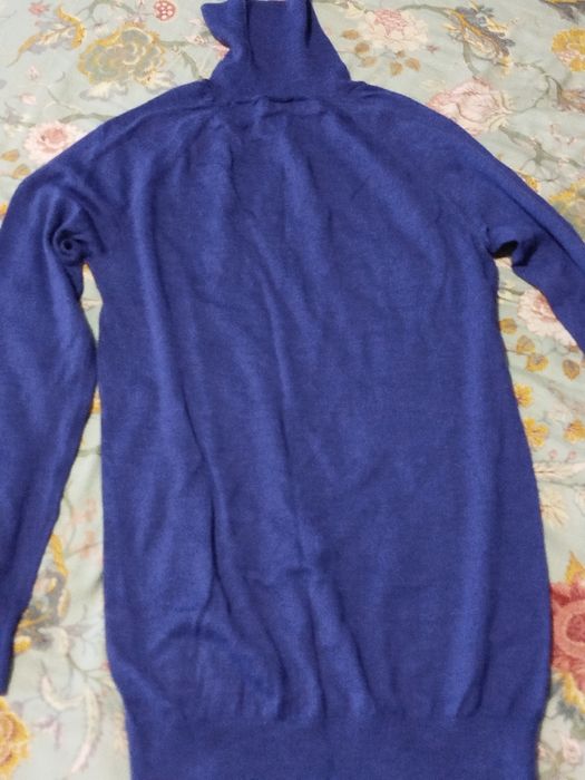 Nowy cienki fioletowy golf z wełną Benetton L 40