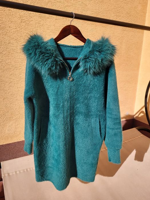 Płaszcz Alpaka z kapturem