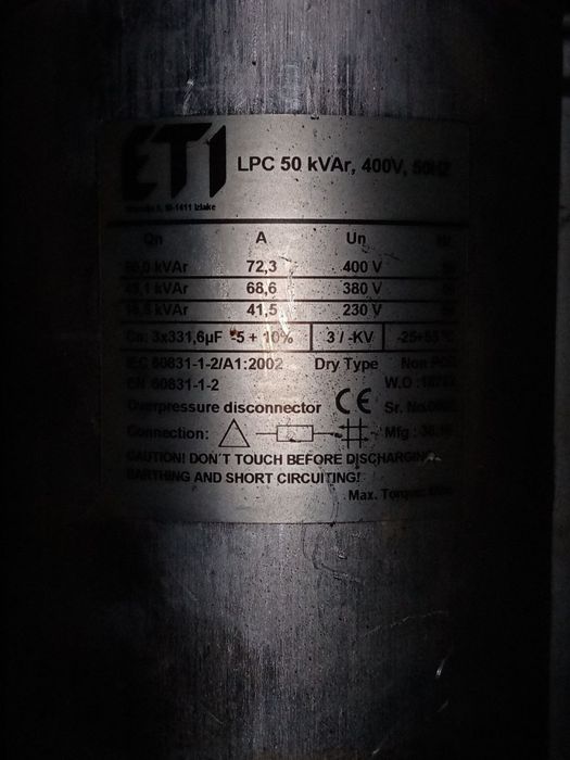 Конденсатор LPC 50 kVAr, 400V, 50HZ