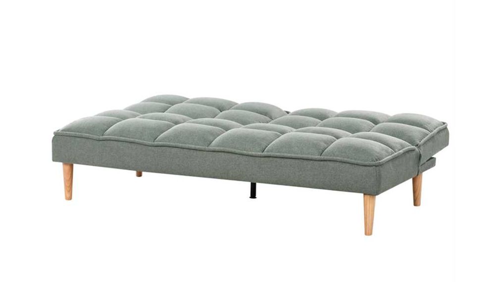 Sofá-cama Beliani 3 lugares SILJAN Tecido Verde claro