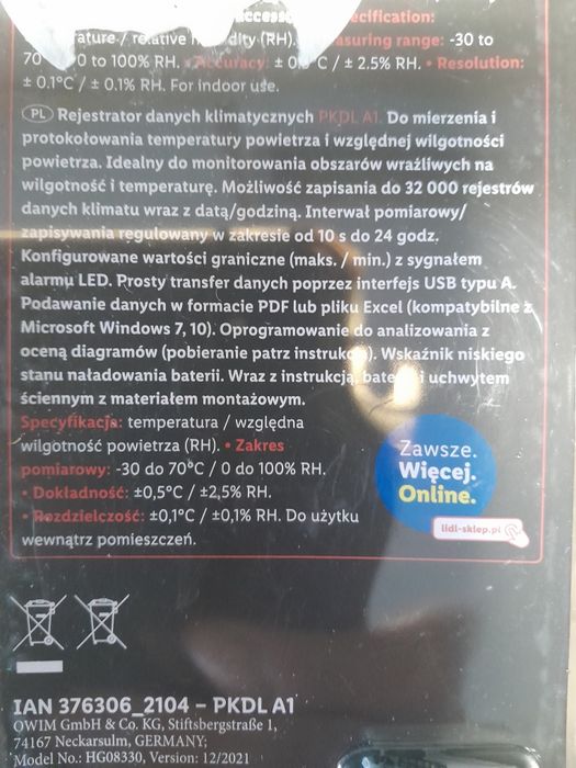 Rejestrator danych klimatycznych