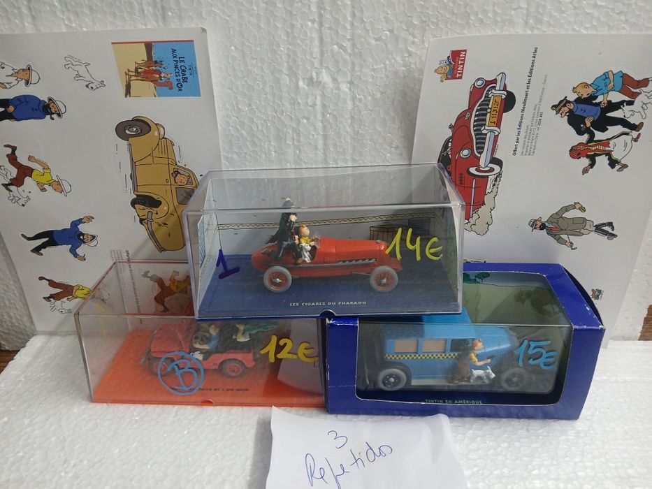 Lote de Miniaturas 1:43, os carros de Tintin