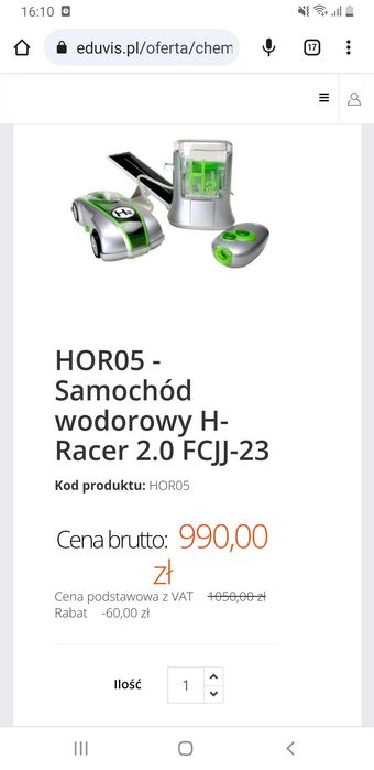 Samochód wodorowy H-Racer 2.0