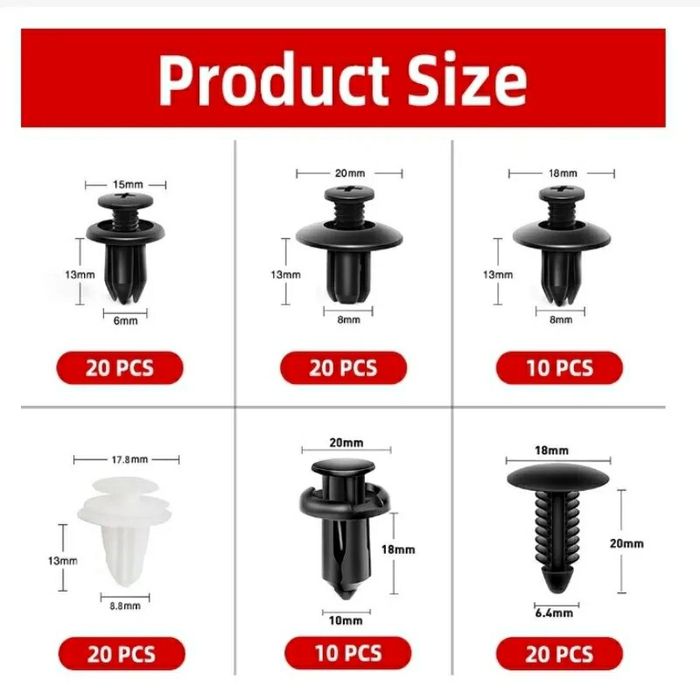 Автомобильные клипсы Набор клипс Набор пистонов универсальные клипсы