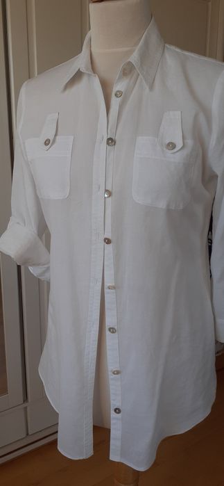 Elegancka bluzka biała 38 batyst 100%bawełna