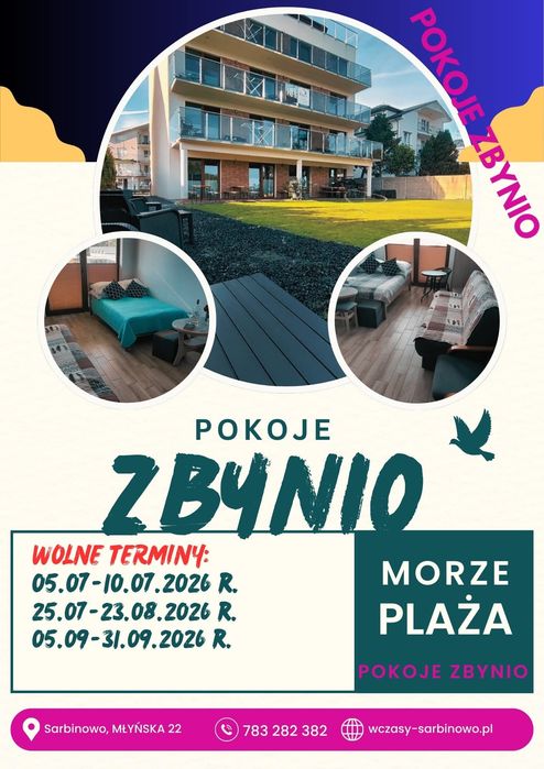 Noclegi Sarbinowo, morze, pokoje, kwatery