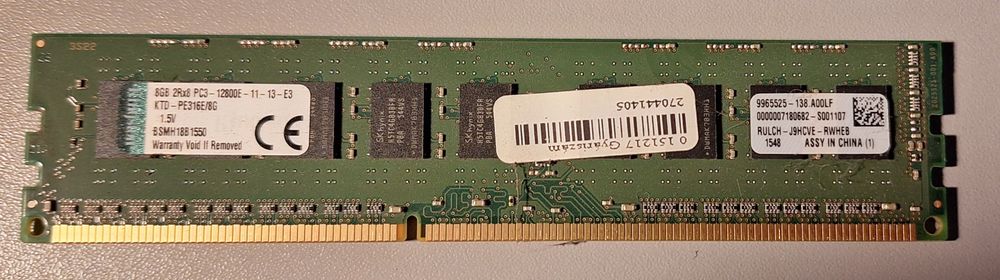 Pamięć 8GB 2Rx8 PC3 - 12800E - 11 - 13 - E3