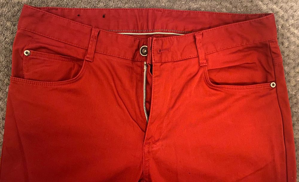 Czerwone Meskie Spodnie Zara
