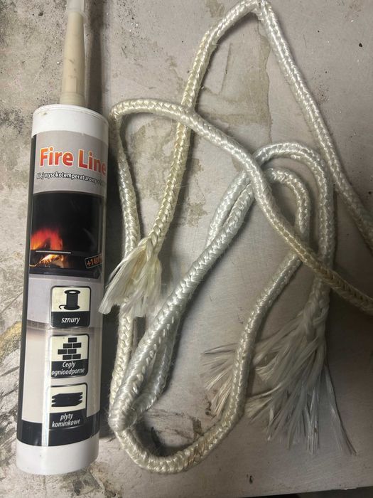 Klej ceramiczny ogniotrwały + 1.80 cm sznur żaroodporny 8x8 mm
