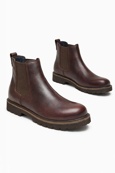 Birkenstock męskie brązowe trzewiki z skóry naturalnej 44 1i2a