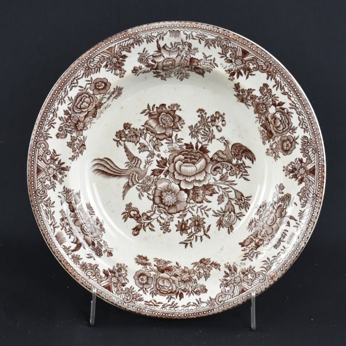 Prato Faiança Fábrica Alcântara, dec. “Asiatic Pheasants”, marca rara