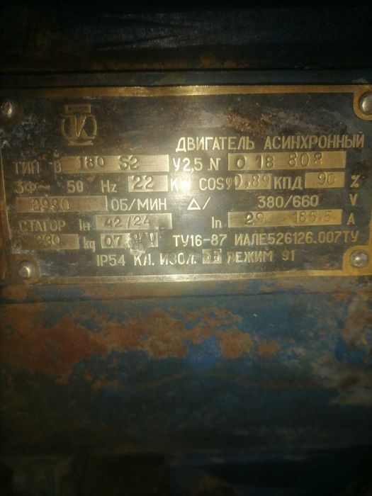 Електродвигун 22 кВт, 3000 об.