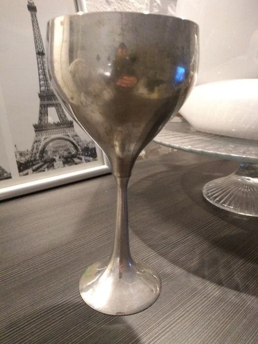 Duży posrebrzany kielich