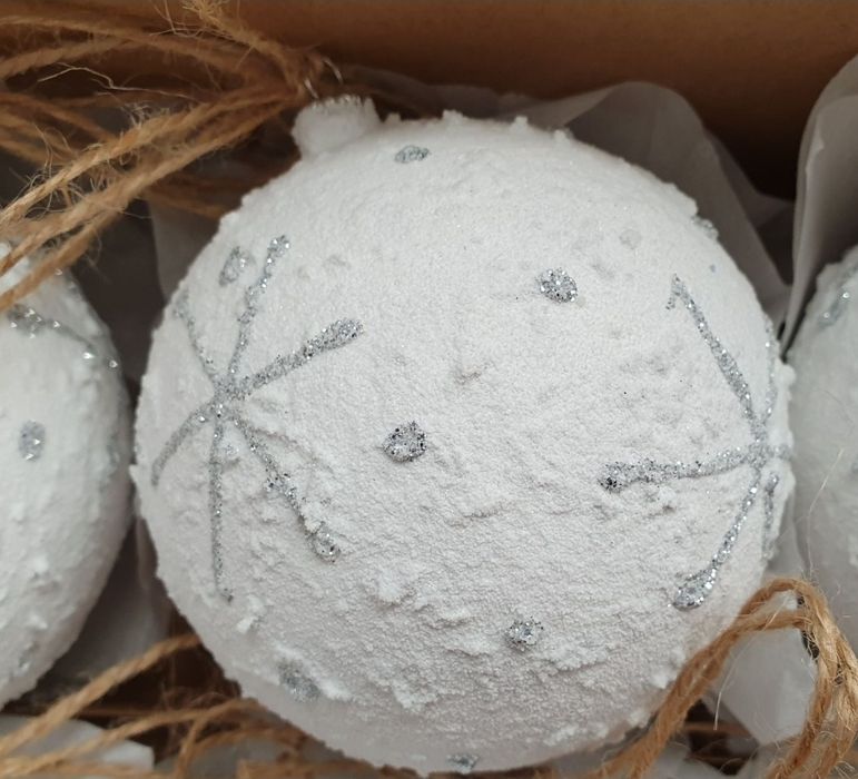 Bombki choinkowe śnieżki 80mm 8cm 6szt psy pieski vintagerękodzieło