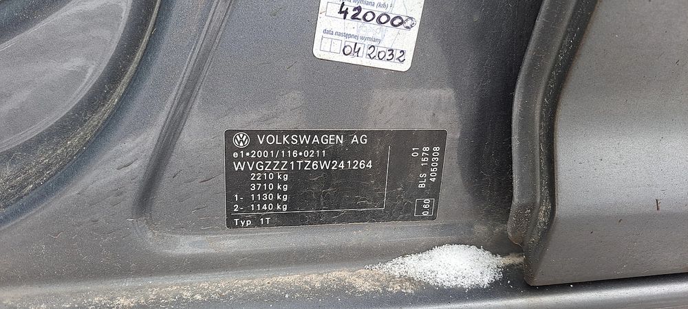vw touran 1t0/03- 1.9 tdi bkc bxe na czesci
