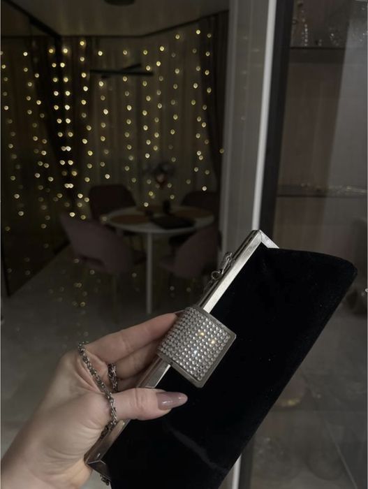 Клатч бархатний з камінням