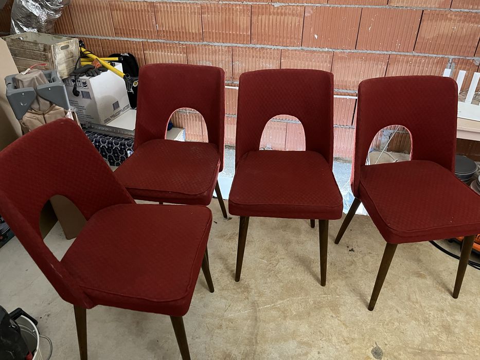 Krzesła muszelki, PRL, 4 szt