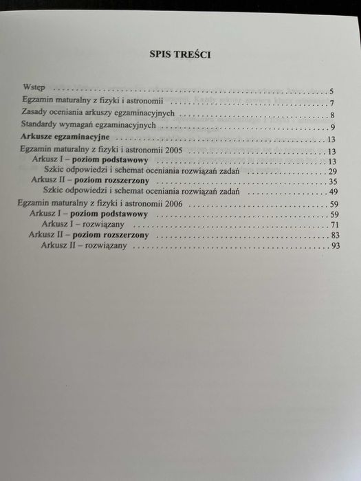 Matura 2007 fizyka i astronomia arkusze GREG
