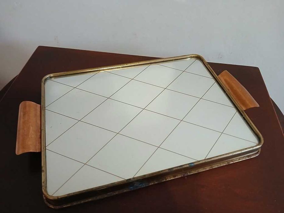 Rockabilly taca szklana lustrzana Vintage Retro lata 60 70 Jena Glass
