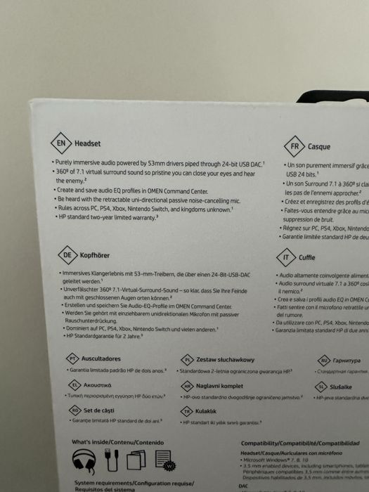 Nowe słuchawki HP omen blast