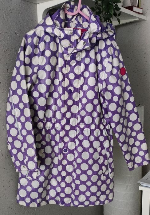 Kurtka dziewczęca, parka przeciwdeszczowa. Rozmiar 134/140
