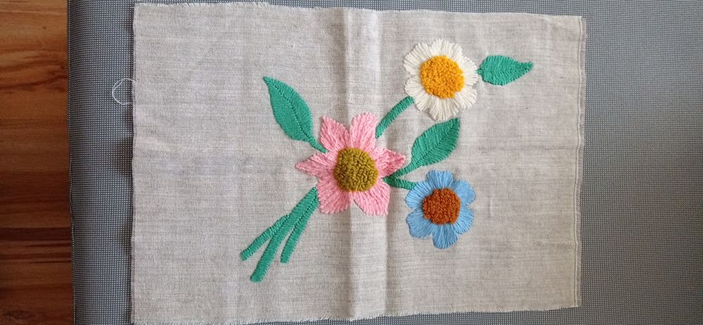 Serweta płótno wyszywane Vintage