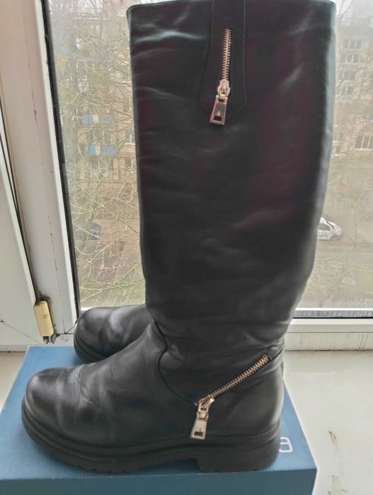 Сапоги кожаные зимние женские